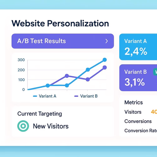 A websites personalization chart showing ranking A/B Test Results.